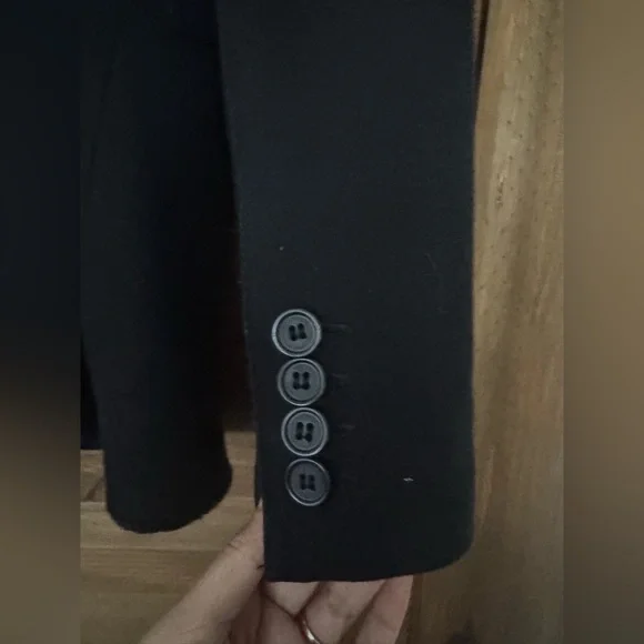 Smythe Black One Button Blazer les vestes size 2 long shawl coller blazer - Picture 8 of 13